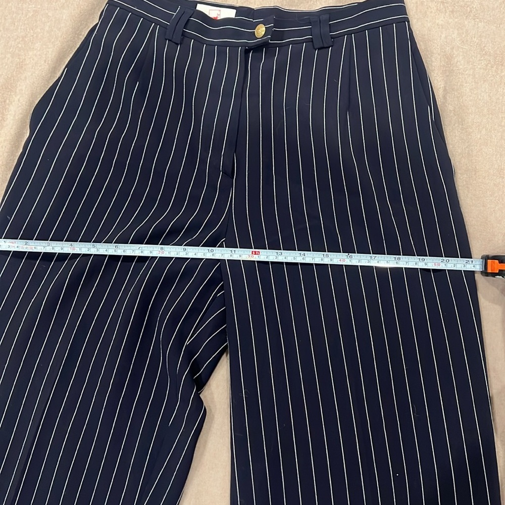 Mondi Vintage Navy Pinstripe Trousers - Picture 6 of 8